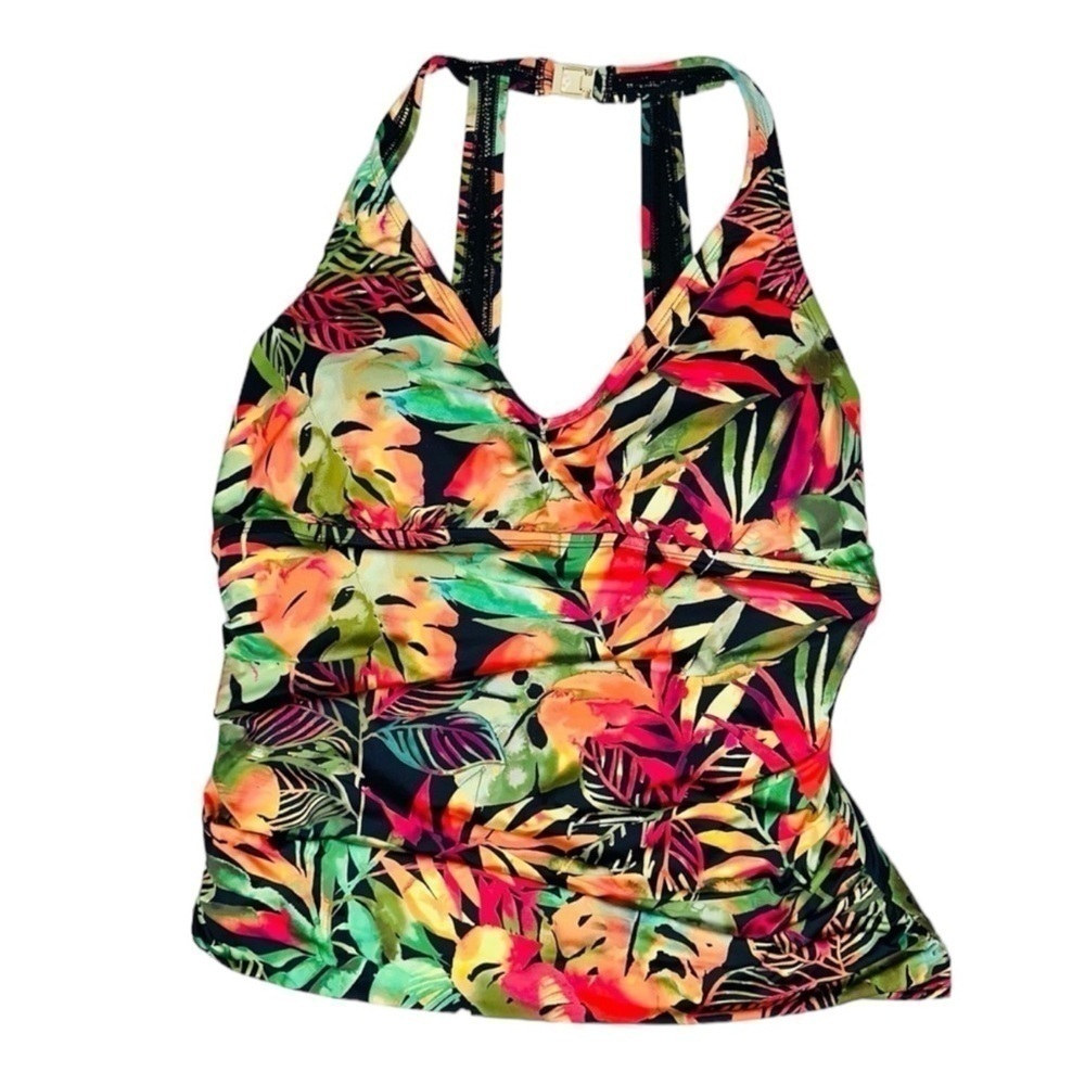 Lauren Ralph Lauren Plus Size Women 20W Tropical Floral Bandeau Swim Top‎ NWT